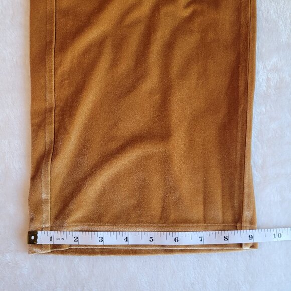 Velour Velvet Long Sleeve Zip-Up Wide Leg Onesie Jumpsuit W/ Pockets - Honey - Picture 11 of 12